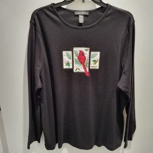 NWT Black long sleeve tee with cardinals